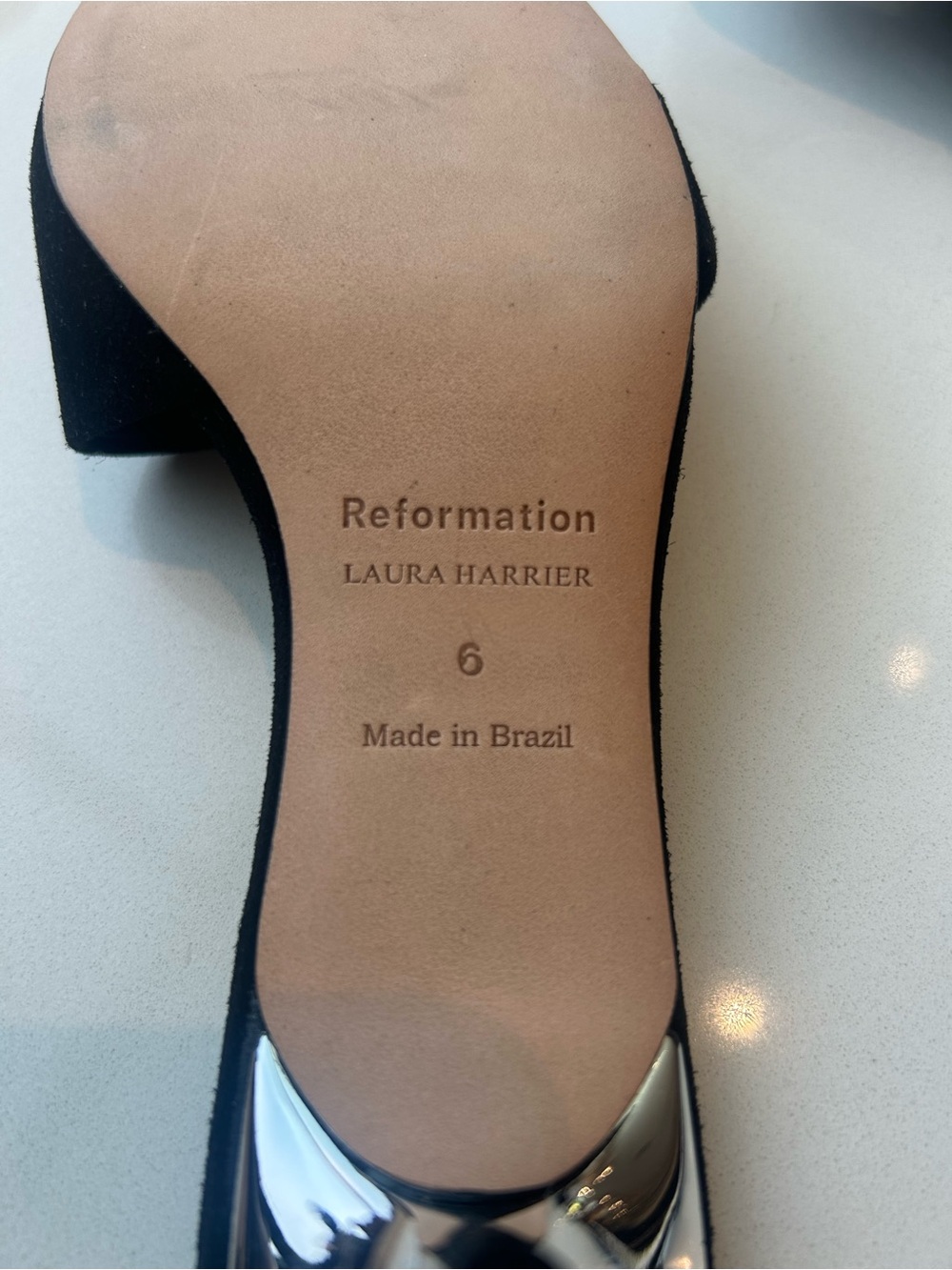 Reformation Black Suede Hartzell Heeled Sandal - Picture 2 of 3
